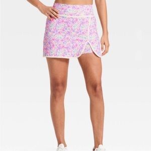 JoyLab Target Viral Piped Active Skort in Pink Floral, XXL, NWT